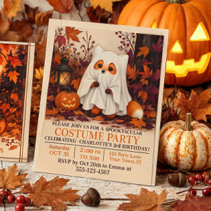 Invitation Costume de renard mignon fantôme Halloween fête d'