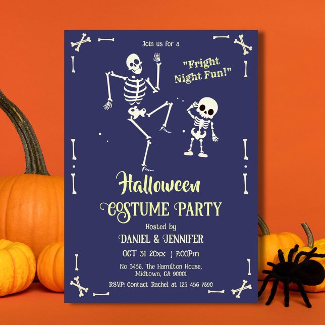 Invitation Costume de squelette dansant pour soirée d'Hallowe (Créateur téléchargé)