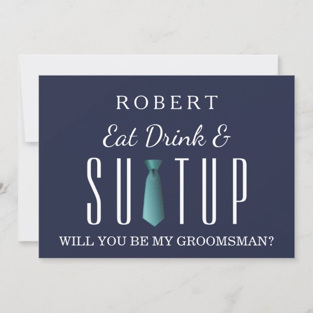 Invitation Costume de tableau noir Serez-vous mon groomsman ? (Devant)