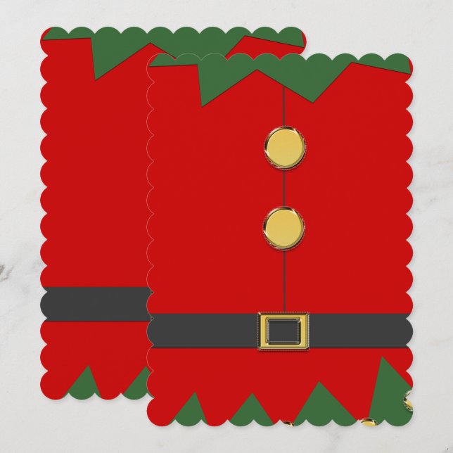 Invitation costume d'elfe (Devant / Derrière)