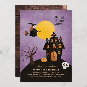 Invitation Costume d'Halloween Enfants Fête d'anniversaire 3e