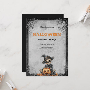 Invitation Costume d'Halloween Parti Squelette effrayant et C