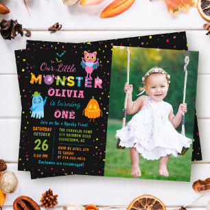 Invitation Costume d'Halloween petit monstre photo d'annivers