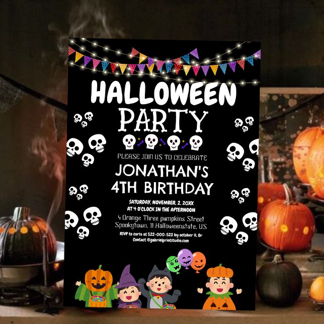 Invitation Costume d'Halloween pour enfants mignons pour fête (Créateur téléchargé)