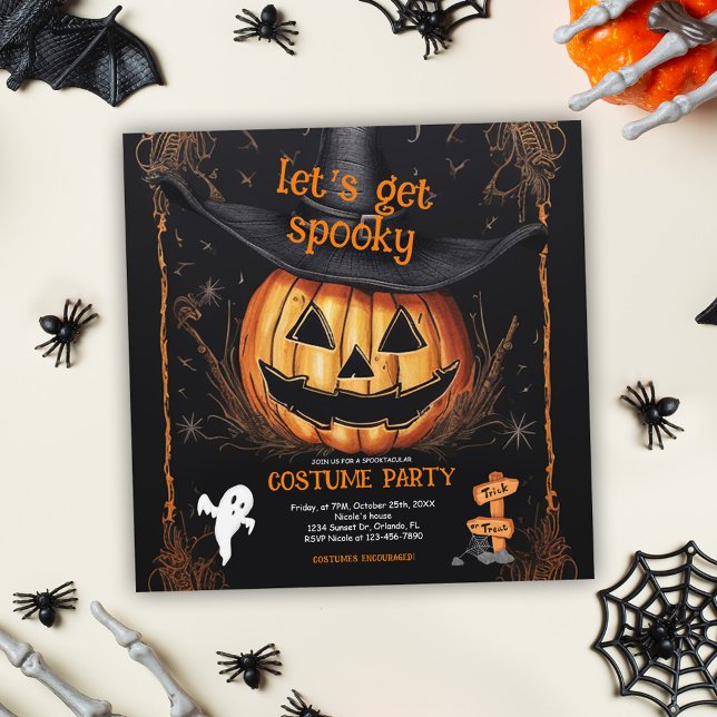 Invitation Costume Éffrayant fête Halloween (Costume Spooky Party Halloween Invitation)