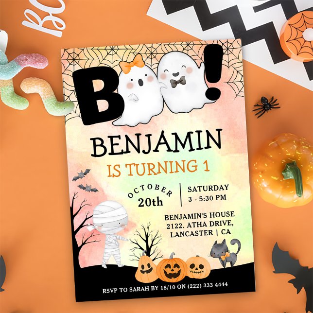Invitation Costume enfant Halloween 1er anniversaire fête (Créateur téléchargé)