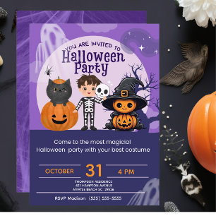 Invitation Costume Enfants mignonne Halloween Party