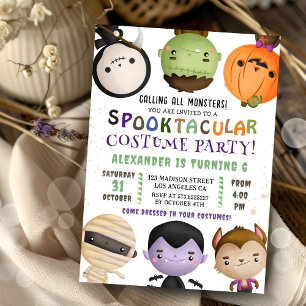Invitation Costume Enfants Monster Cute Halloween Fête d'anni