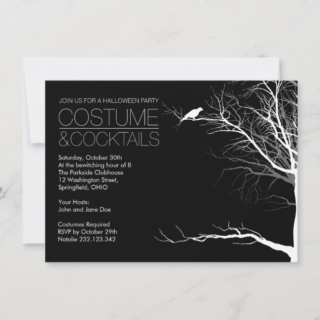 Invitation Costume et cocktails Halloween (Devant)