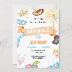 Invitation Costume fête pour enfants Neutral habiller Anniver