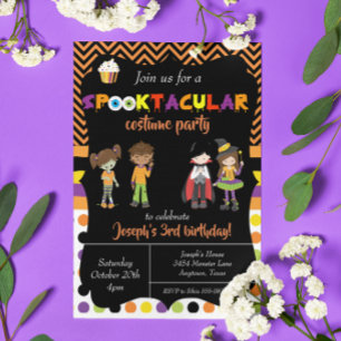 Invitation Costume Halloween Anniversaire Fête Enfant Trick T
