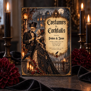 Invitation Costume Halloween gothique & Cocktails