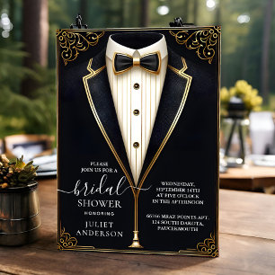 Invitation Costume Hommes Tuxedo Bold Cravate noire Fête des