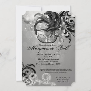 Invitation Costume Mascarade Argent Mascarade Masque Masque P