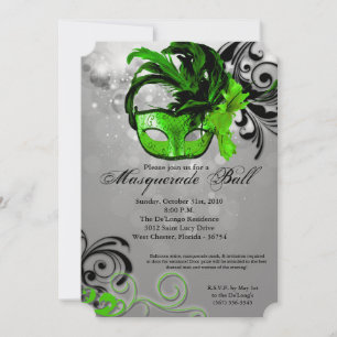 Invitation Costume Mascarade de boule de chaux Mascarade Hall