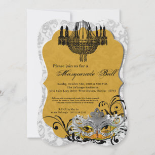 Invitation Costume Mascarade jaune Mascarade Masque Partie Ha