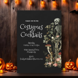 Invitation Costume noir et cocktails de la fête d'Halloween F