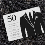 Invitation Costume noir et Cravate 50e anniversaire fête<br><div class="desc">Black Suit & Cravate 50th Birthday Party Invitation Voir la collection correspondante dans Niche and Nest Store Merci beaucoup</div>