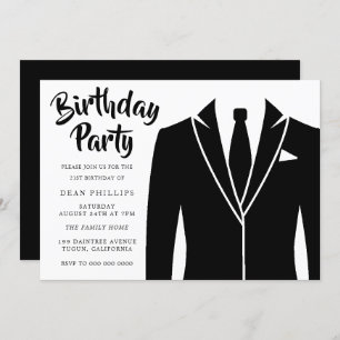 Invitation Costume noir et Cravate Toute l'année Fête d'anniv