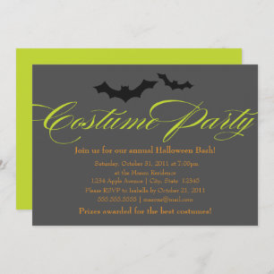 Invitation Costume Party Green Script