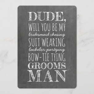 Invitation Costume Porter Groomsman Drôle Proposition
