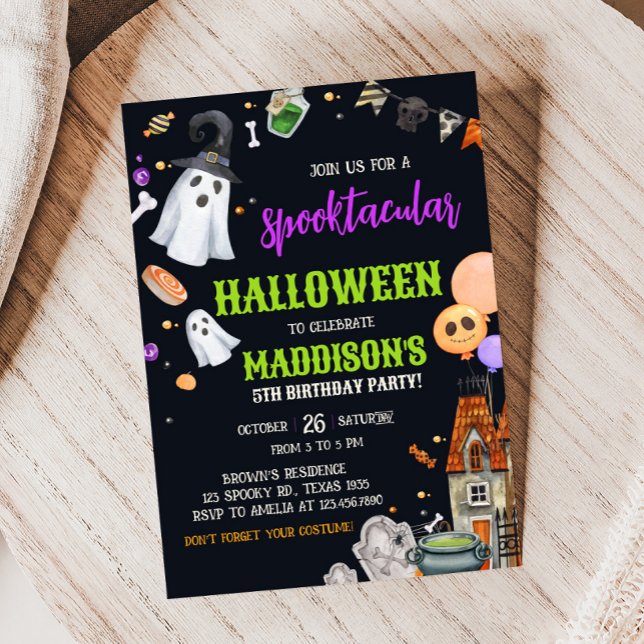 Invitation Costume pour enfants Spooktacular Halloween fête d (Spooktacular Costume Kids Halloween Birthday Party Invitation)