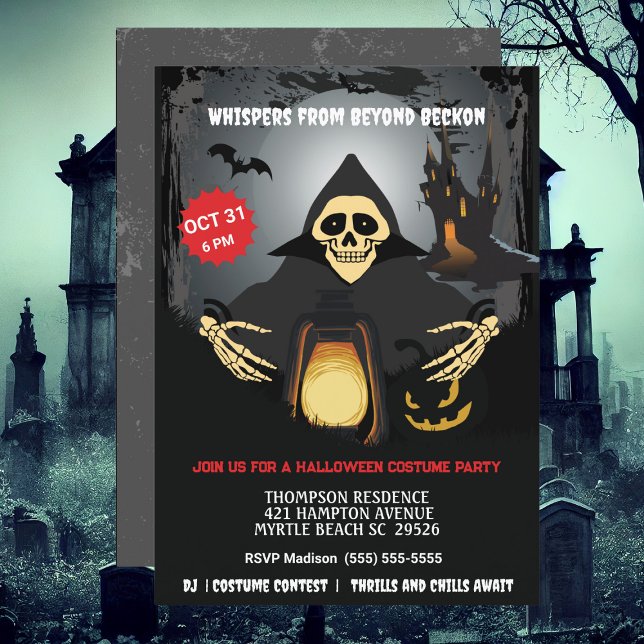 Invitation Costume squelette Fête d'Halloween (Créateur téléchargé)