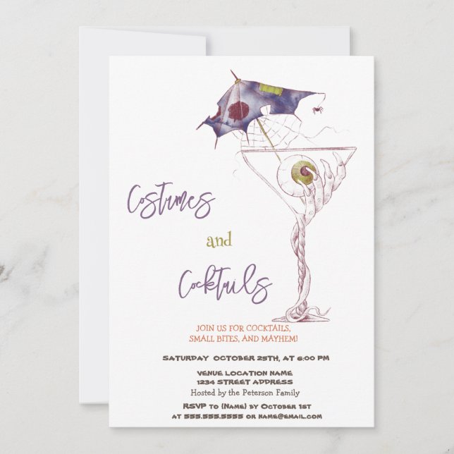 Invitation Costumes & Cocktail Effrayant Halloween (Devant)