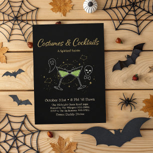 Invitation Costumes & Cocktails Chic Noir & Or Halloween