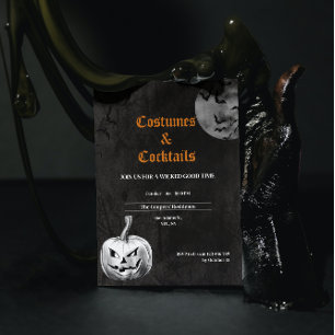 Invitation Costumes & Cocktails Éffrayant Halloween adulte