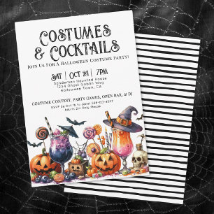 Invitation Costumes & Cocktails Fête d'Halloween