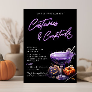 Invitation Costumes & Cocktails Fête d'Halloween adulte