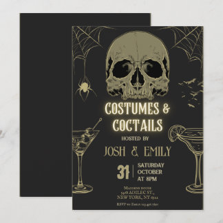 Invitation Costumes & Cocktails Halloween Adulte Party Scull