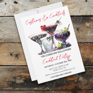 Invitation Costumes & Cocktails Halloween Party Aquarelle En