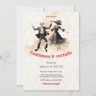 Invitation Costumes & Cocktails Vintage Squelette Halloween