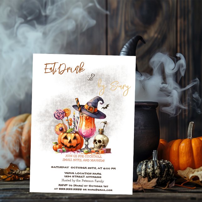 Invitation Costumes de citrouille et cocktail d'Halloween (Créateur téléchargé)