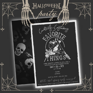 Invitation Costumes de Halloween noirs et échange de cadeaux 