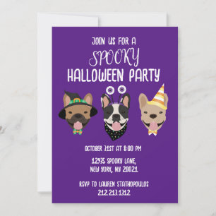 Invitation Costumes d'Halloween pour chien de taureau françai