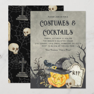 Invitation Costumes effrayants et cocktails Soirée Halloween