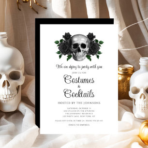 Invitation Costumes et Cocktail Halloween Floral Gothique Crâ