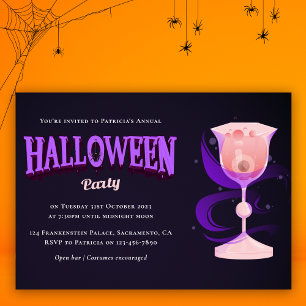 Invitation Costumes et cocktails adultes Fête d'Halloween