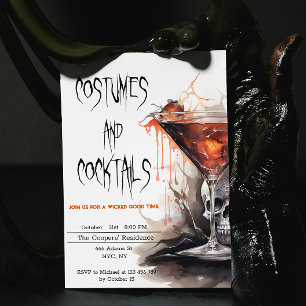 Invitation Costumes et cocktails Bloody Martini Halloween