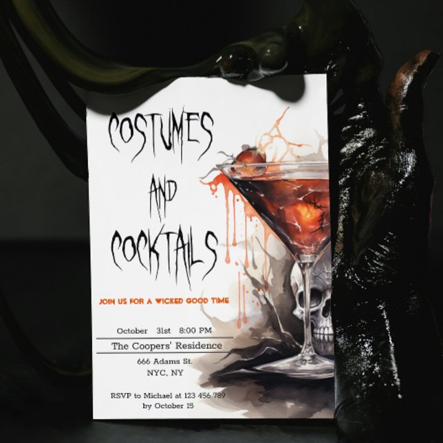 Invitation Costumes et cocktails Bloody Martini Halloween (Créateur téléchargé)