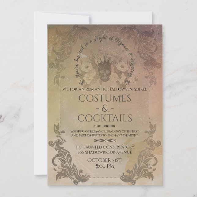 Invitation Costumes et cocktails d'Halloween gothiques victor (Devant)