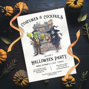 Invitation Costumes et cocktails Fête d'Halloween