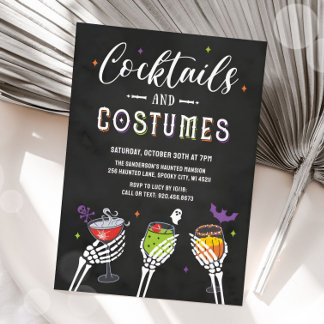 Invitation Costumes et cocktails Fête d'Halloween pour adulte