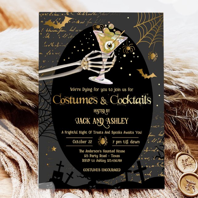 Invitation Costumes et cocktails Fête d'Halloween pour adulte (Créateur téléchargé)