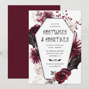 Invitation Costumes et cocktails Fête d'Halloween pour adulte