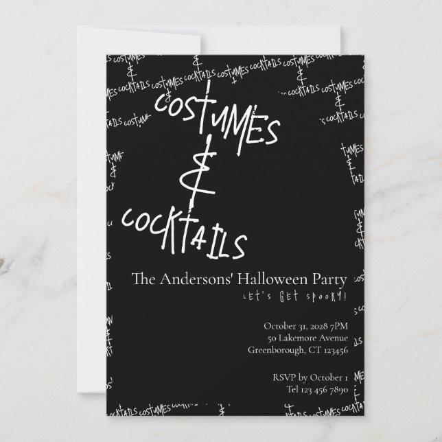 Invitation Costumes et Cocktails Halloween (Devant)