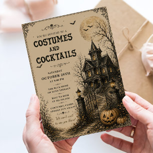 Invitation Costumes et cocktails maison hantée Halloween